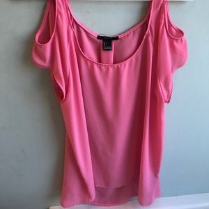 Pink Forever 21 Cold Shoulder Shirt